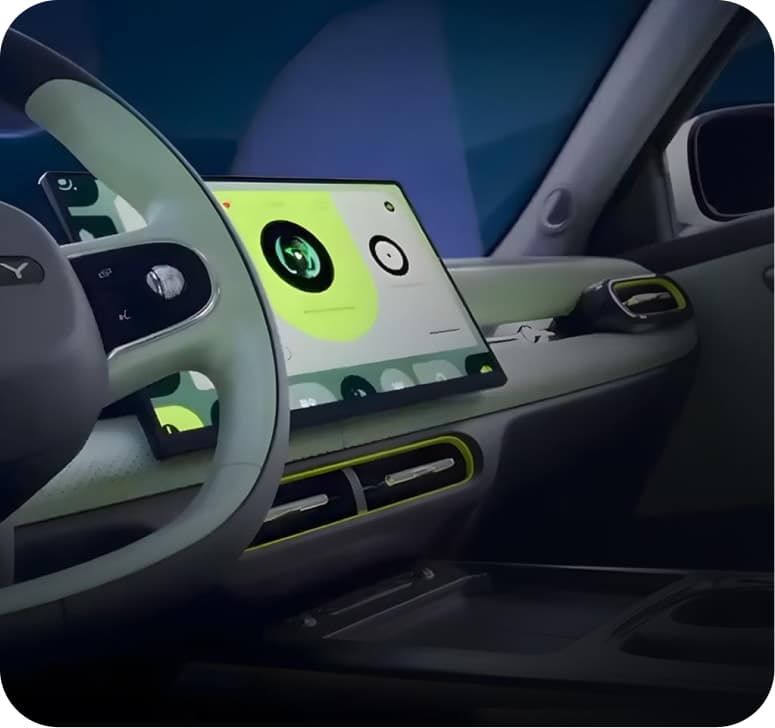 Chery Q cockpit screen with HDMI integration