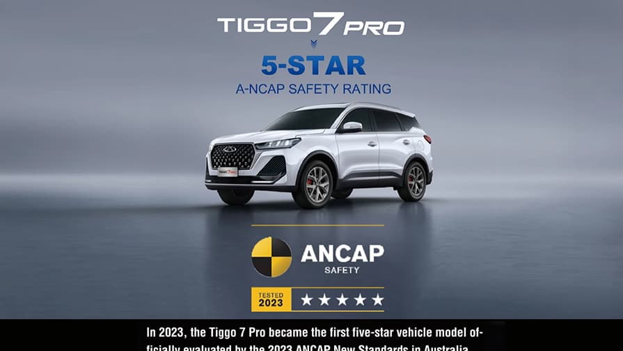 Tiggo 7 Pro scored the first five-star rating in the ANCAP