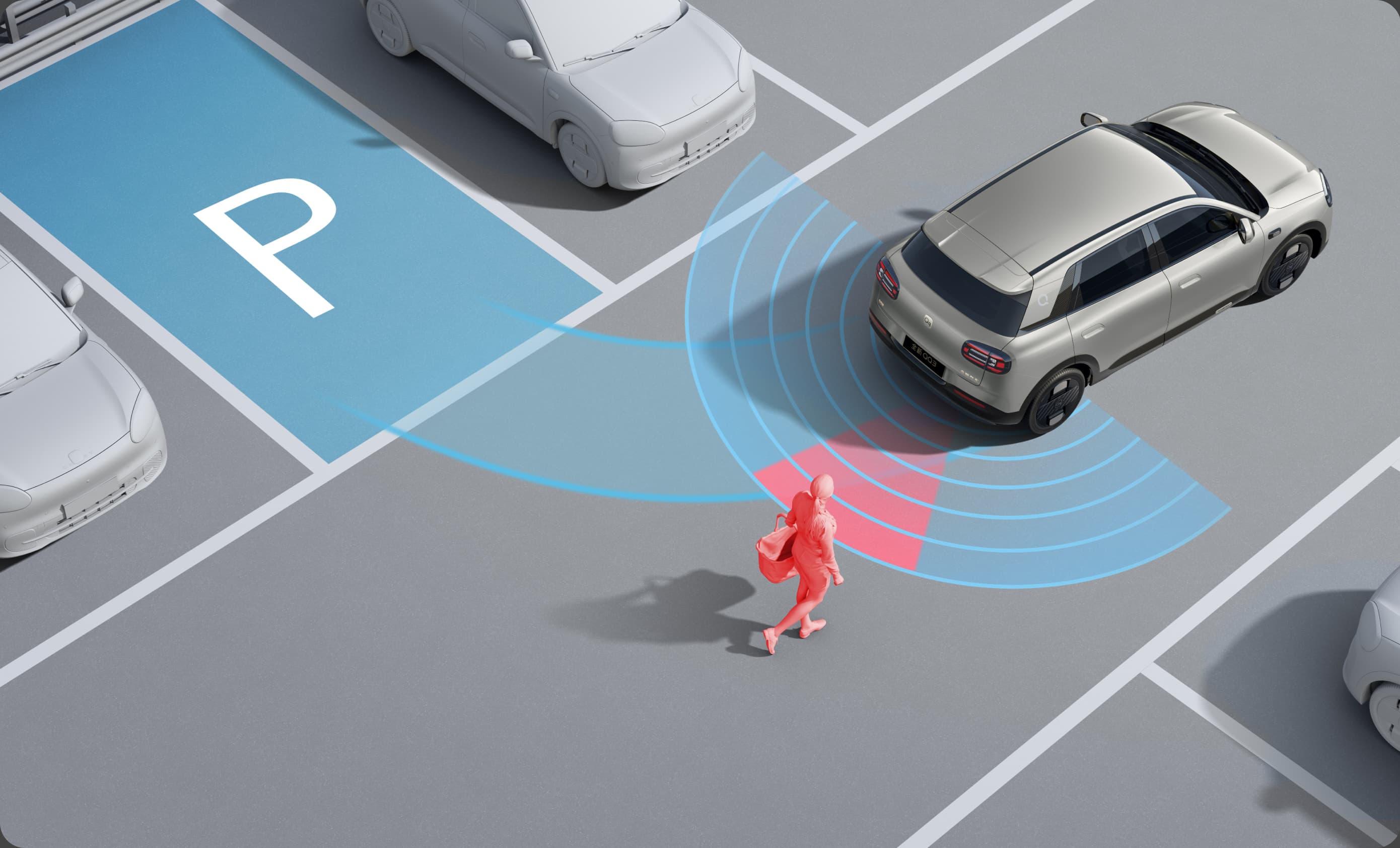 Chery Q APA smart parking illustration